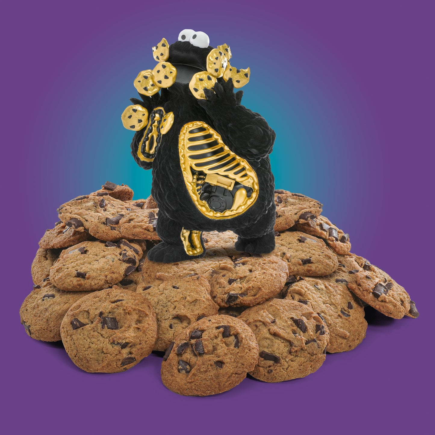 Sesame Street - Kaiju Anatomy Cookie Monster 8" Vinyl Art Figure - Midnight Edition - Kidrobot.com Exclusive (Limited Edition of 300)