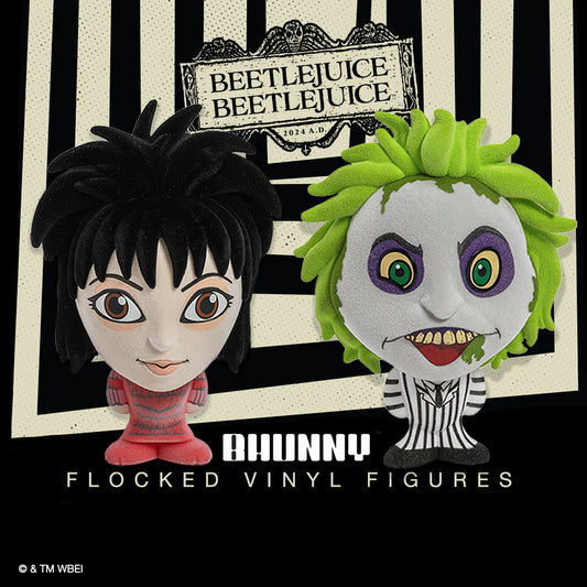Beetlejuice Beetlejuice - Lydia Deetz & Beetlejuice Bhunny 4” Flocked Vinyl Figures Bundle