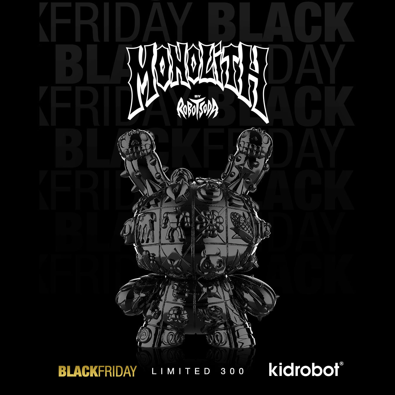 MONOLITH Dunny 8" Vinyl Art Figure by ROBOT SODA - Onyx Edition (Limited to 300)