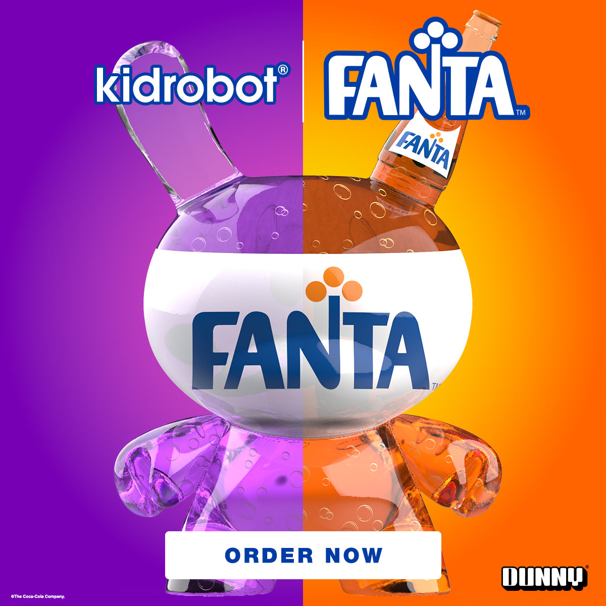 Kidrobot & Fanta® 3" Fanta Orange Resin Dunny Art Figure