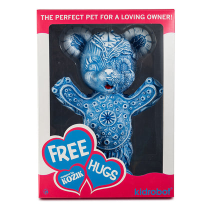 Free Hugs Bear Art Figure  - Blue Edition