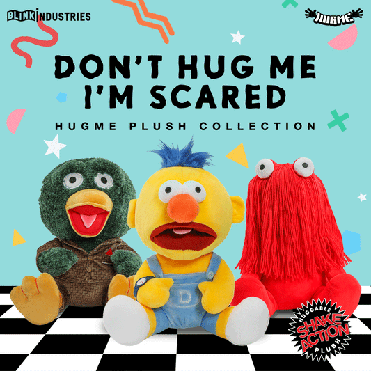 Don't Hug Me I'm Scared HugMe Plush with Shake Action Bundle 3-Pack (Green Duck, Red Guy & Yellow Guy)