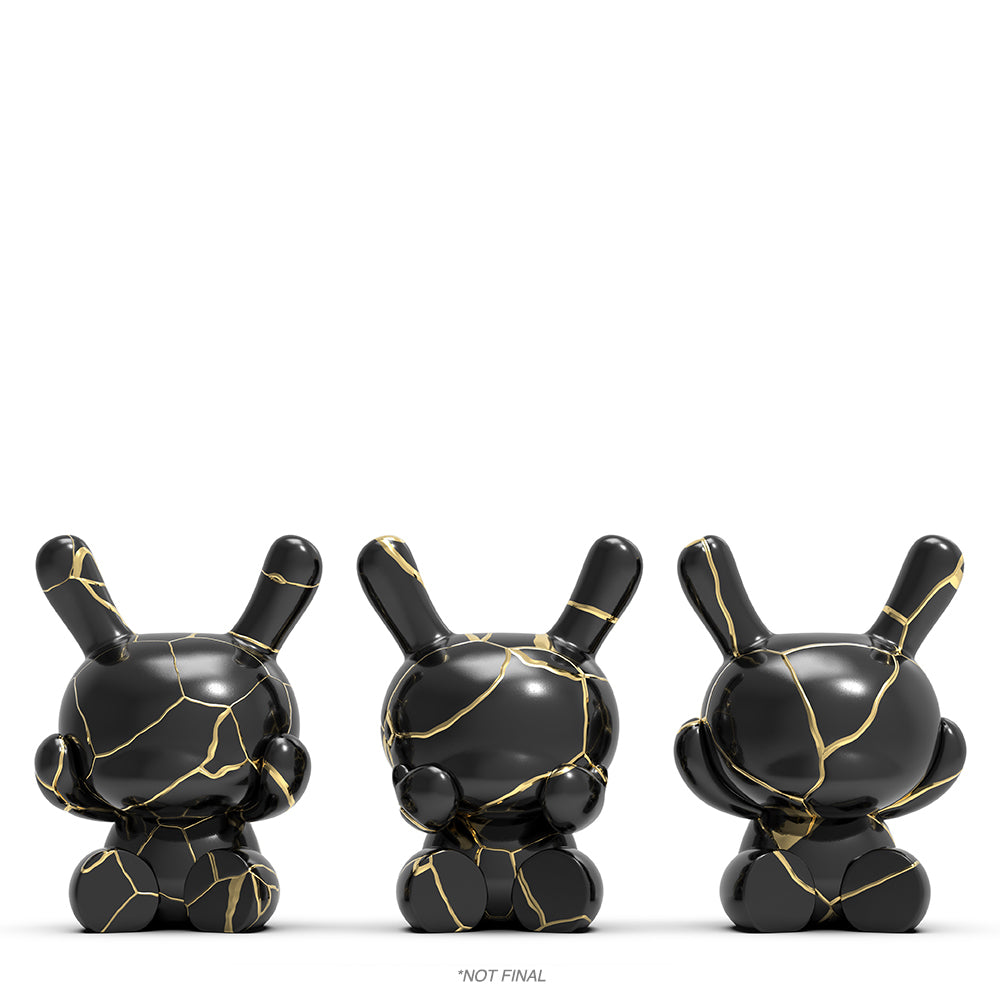 Three Wise Dunnys 5” Porcelain 3-Pack (Black and Gold) Limited Edition of 500 - Kidrobot.com Exclusive - SOLD OUT!