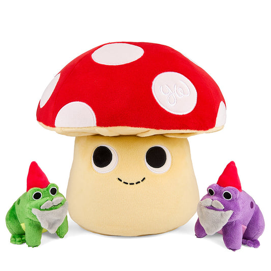 13" Interactive Plush Mushroom with Frog Gnomes by Kidrobot