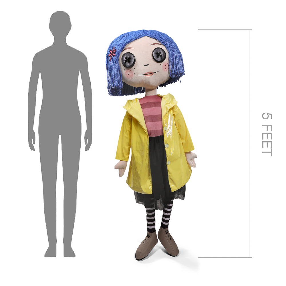 Coraline with Button Eyes 5-foot Life-Size Plush Doll