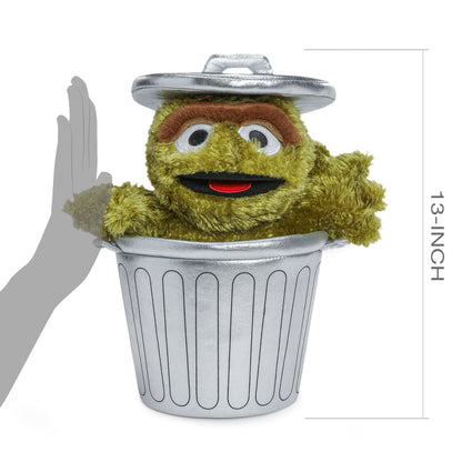 Sesame Street Oscar the Grouch in Trash Can Plush