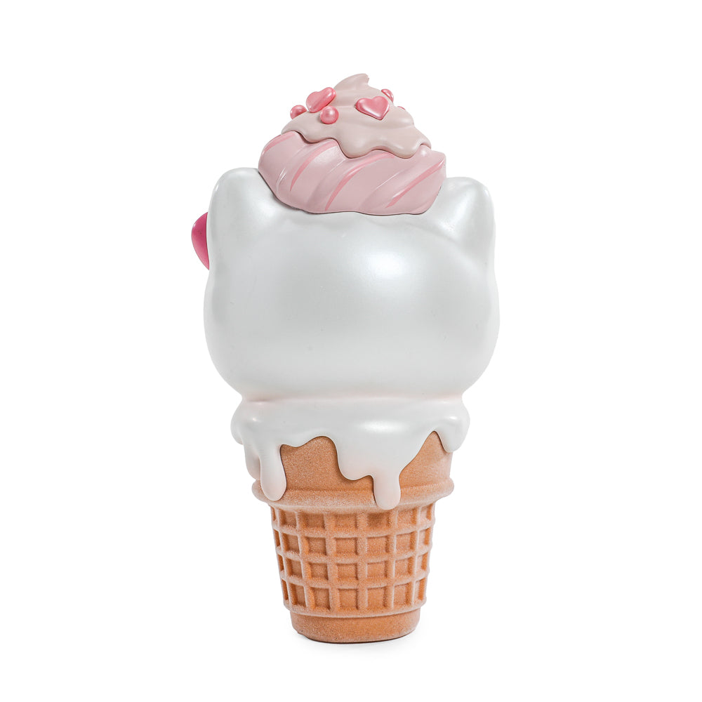 2025 CON EXCLUSIVE: Hello Kitty® Ice Cream Cone 6” Vinyl Art Figure – Pearlescent Vanilla with Strawberry Edition (Limited Edition of 500)