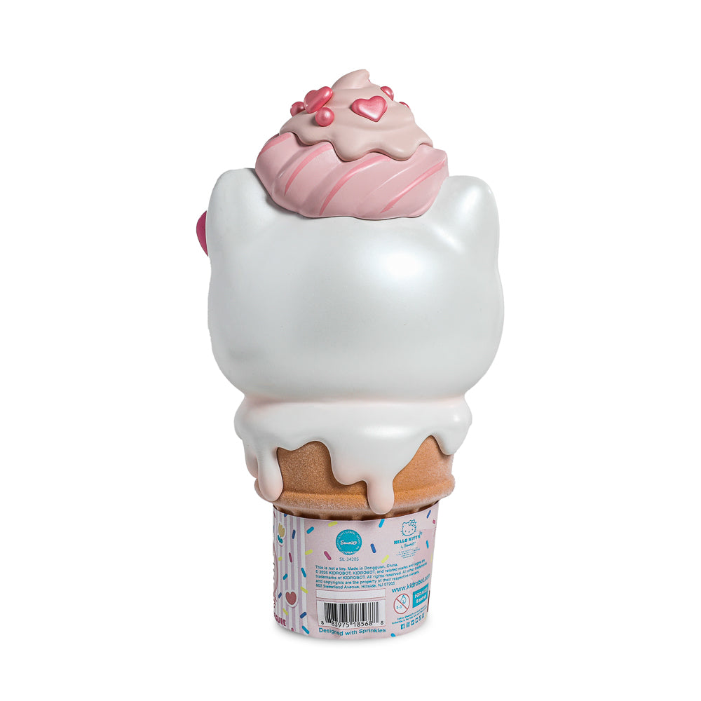 2025 CON EXCLUSIVE: Hello Kitty® Ice Cream Cone 6” Vinyl Art Figure – Pearlescent Vanilla with Strawberry Edition (Limited Edition of 500)