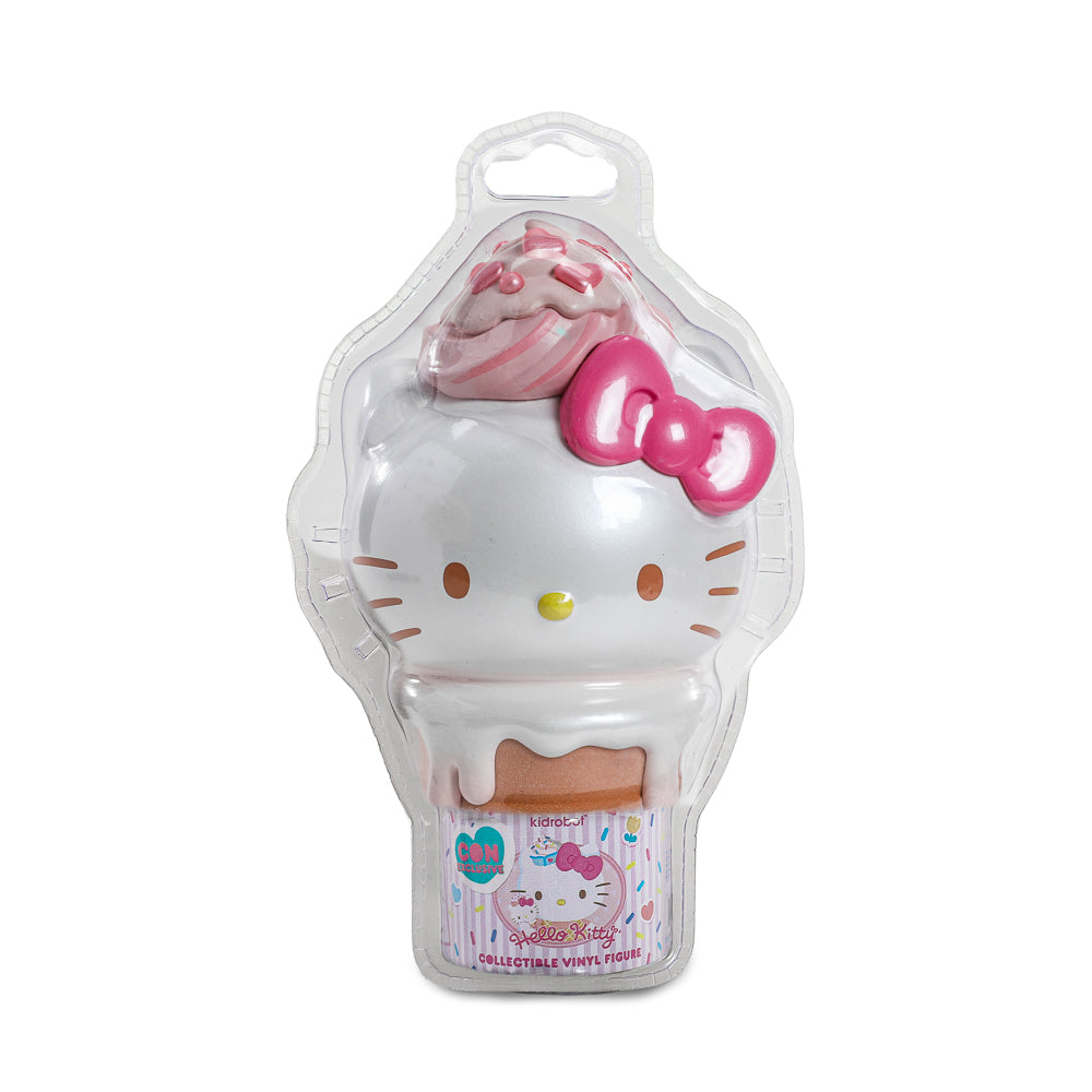 2025 CON EXCLUSIVE: Hello Kitty® Ice Cream Cone 6” Vinyl Art Figure – Pearlescent Vanilla with Strawberry Edition (Limited Edition of 500)