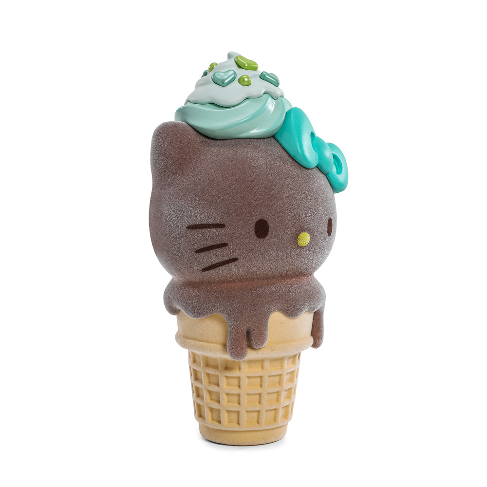 2025 CON EXCLUSIVE: Hello Kitty® Ice Cream Cone 6” Vinyl Art Figure – Flocked Chocolate with Mint Edition (Limited Edition of 500)
