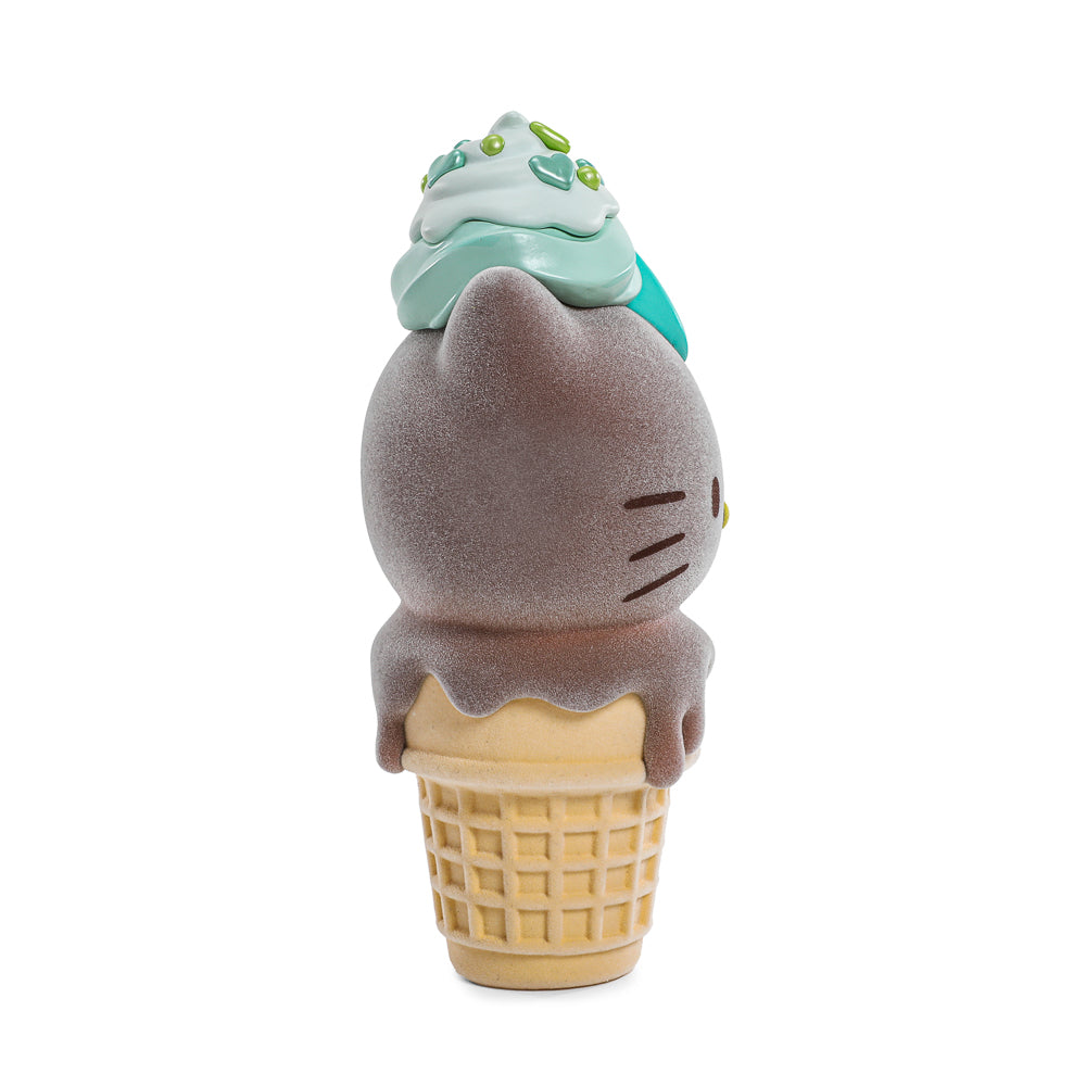 2025 CON EXCLUSIVE: Hello Kitty® Ice Cream Cone 6” Vinyl Art Figure – Flocked Chocolate with Mint Edition (Limited Edition of 500)