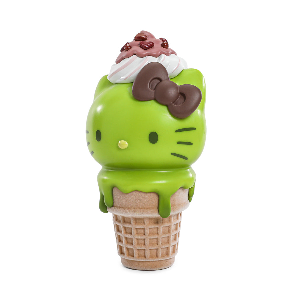 2025 CON EXCLUSIVE: Hello Kitty® Ice Cream Cone 6” Vinyl Art Figure – Glow-in-the-Dark Matcha with Chocolate Edition (Limited Edition of 500)
