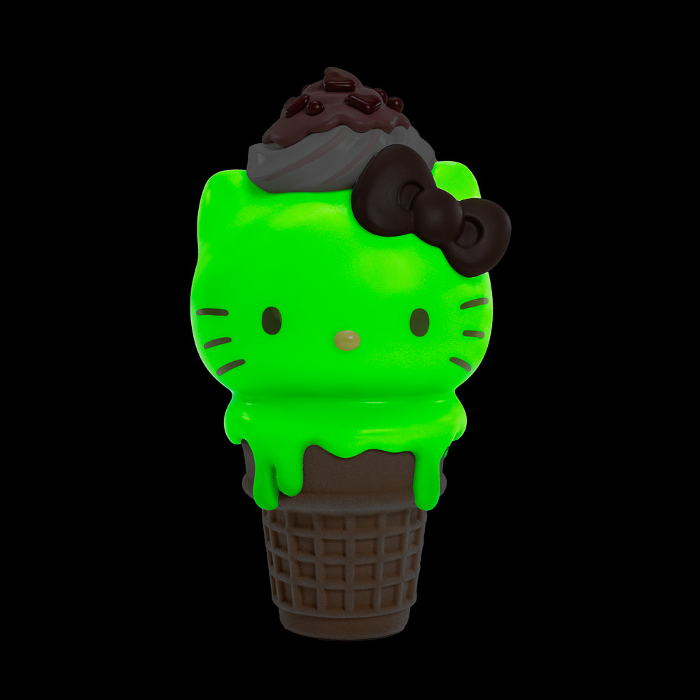 2025 CON EXCLUSIVE: Hello Kitty® Ice Cream Cone 6” Vinyl Art Figure – Glow-in-the-Dark Matcha with Chocolate Edition (Limited Edition of 500)