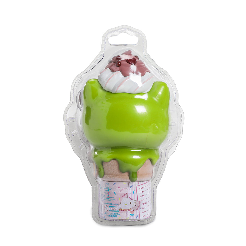 2025 CON EXCLUSIVE: Hello Kitty® Ice Cream Cone 6” Vinyl Art Figure – Glow-in-the-Dark Matcha with Chocolate Edition (Limited Edition of 500)