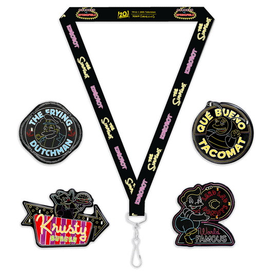 SDCC 2024: The Simpsons Neon Signs Light-Up Pins & Lanyard Set (Limited Edition of 1000)
