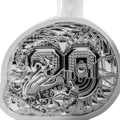 20th Anniversary Dunny Head 12" Art Figure - "Crown Jewels" by Tristan Eaton - White & Silver Edition (Limited Edition of 300)