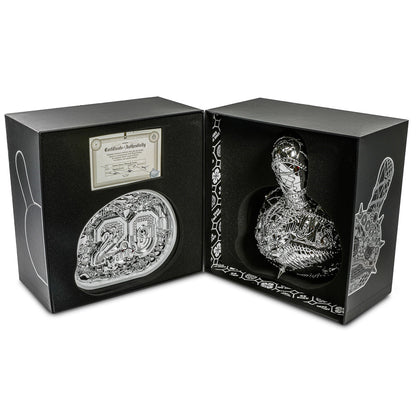 20th Anniversary Dunny Head 12" Art Figure - "Crown Jewels" by Tristan Eaton - White & Silver Edition (Limited Edition of 300)
