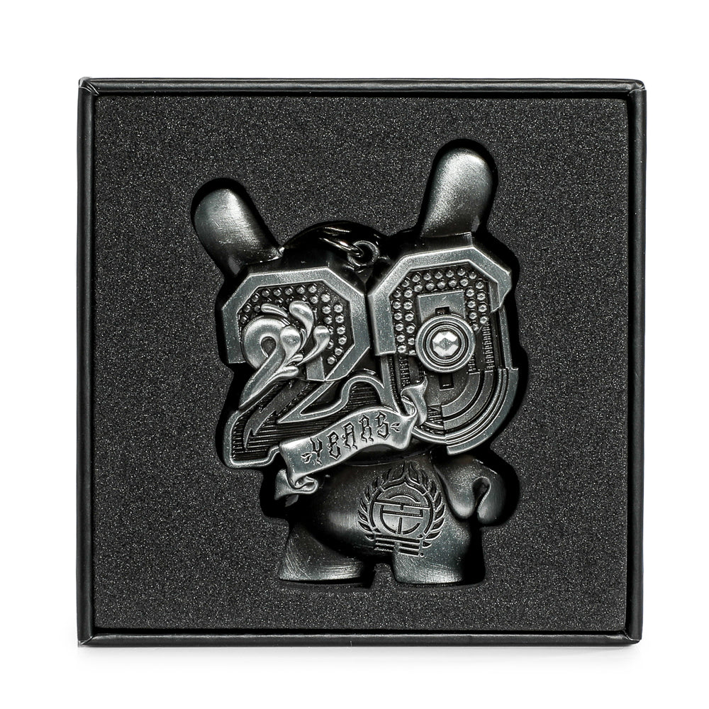20th Anniversary Solid Metal Dunny Keychain - “Silverchrome” by Tristan Eaton (Limited Edition of 200)
