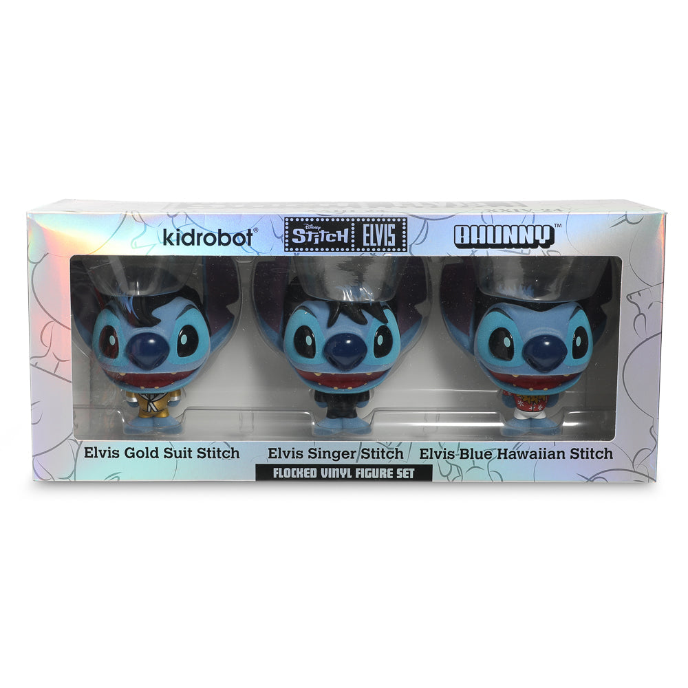 Disney Stitch - Elvis Bhunny 4” Flocked Vinyl Figure Set