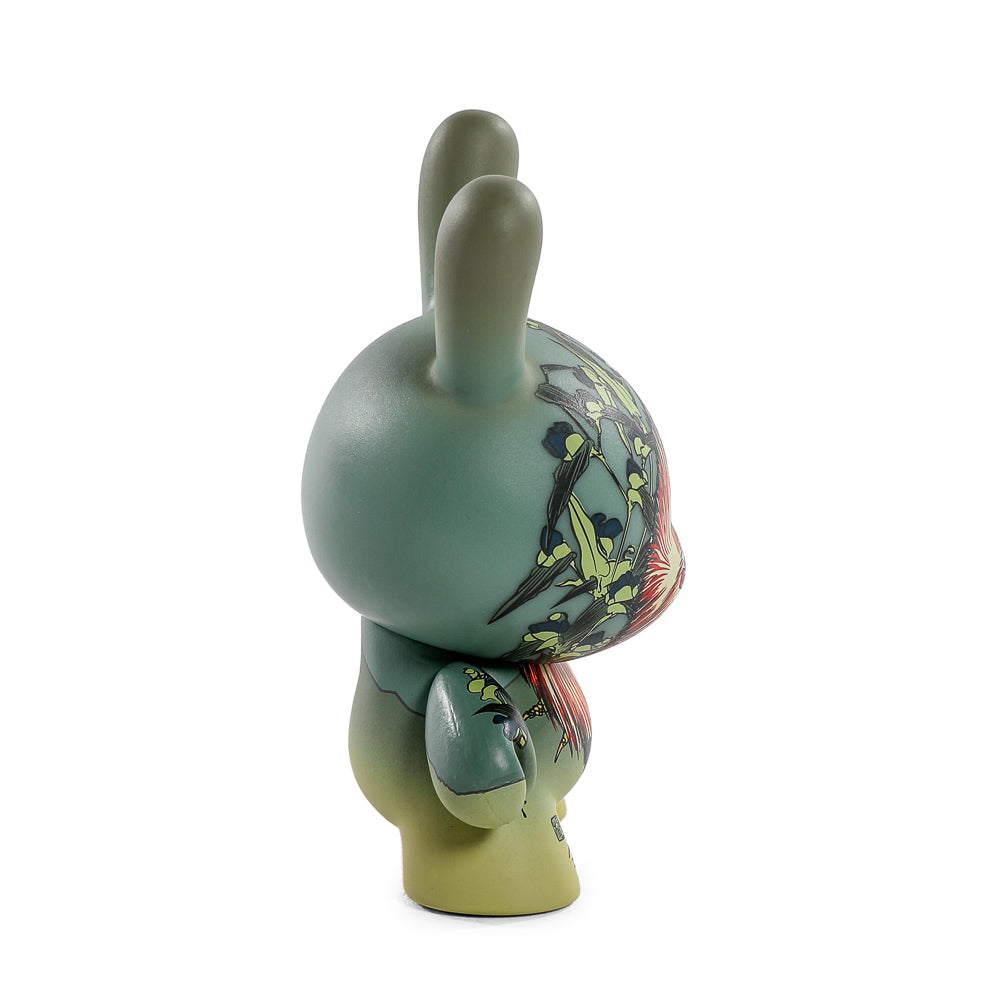 The Met 3" Showpiece Dunny Vinyl Art Figure - Rooster, Hen and Chicken with Spiderwort by Katsushika Hokusai
