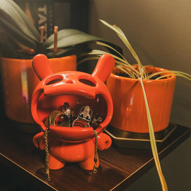 Fine Ash Dunny 5" Ceramic Ashtray Figure - Sunset Orange Edition