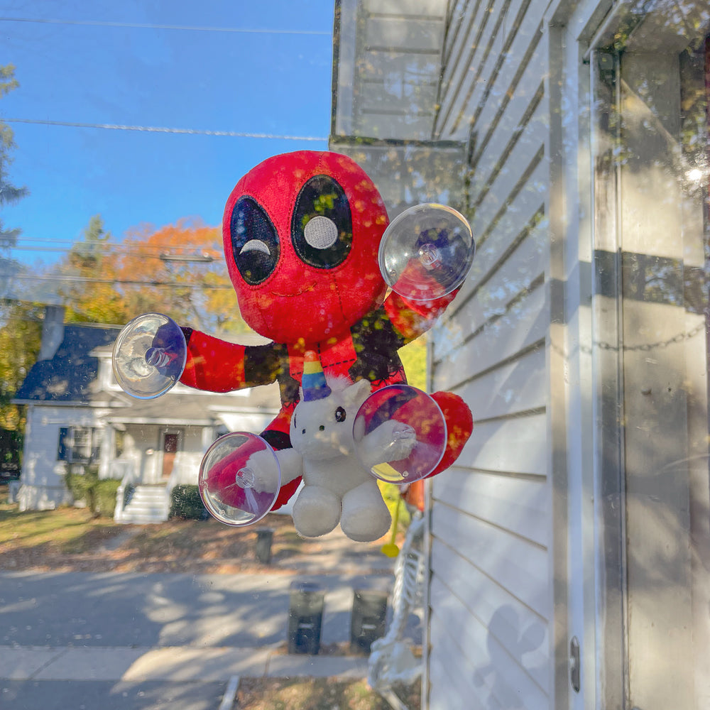Deadpool with Unicorn Plush Window Clinger (PRE-ORDER)