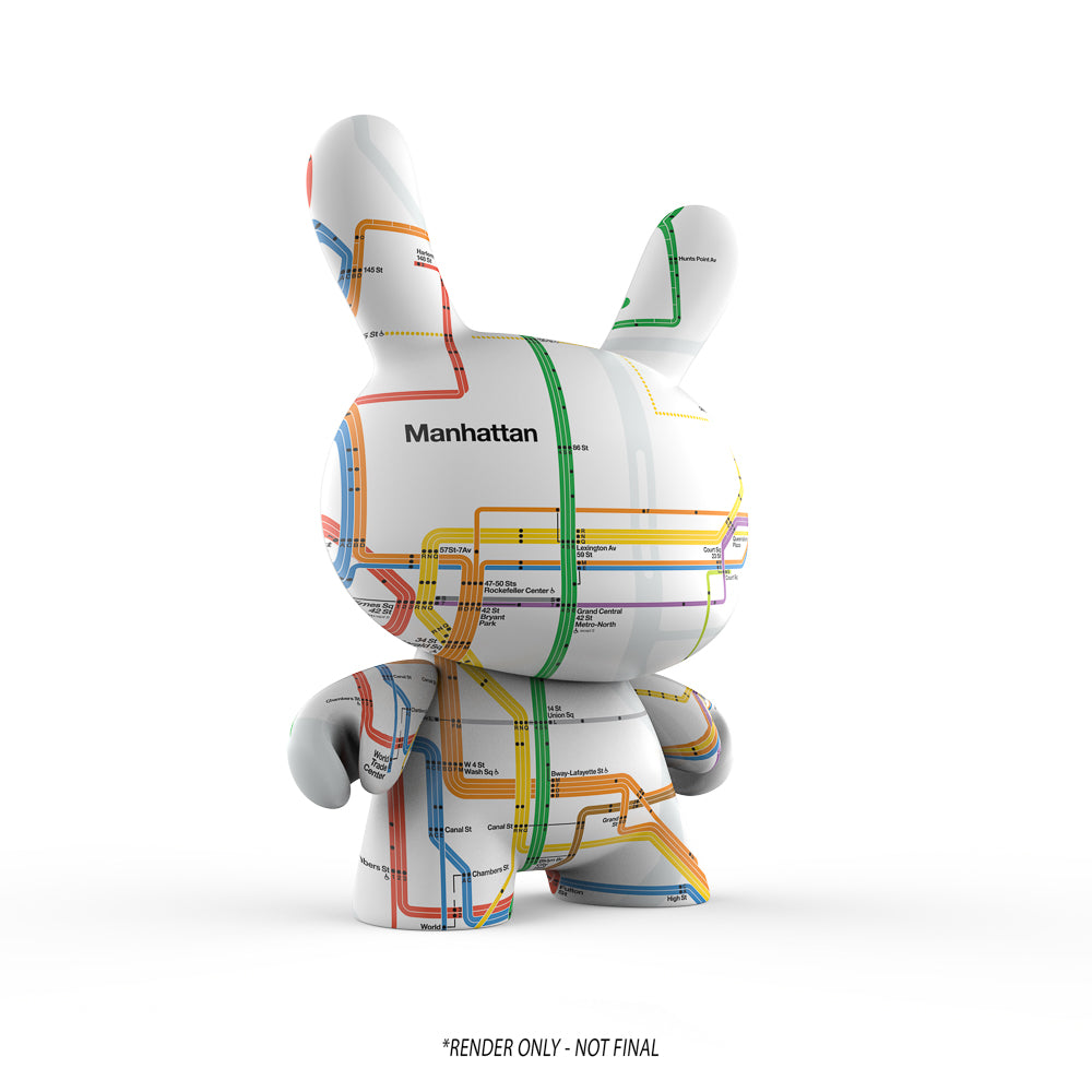 Metropolitan Transportation Authority x Kidrobot - MTA New York City Subway Map Dunny 8" Vinyl Art Figure (PRE-ORDER)