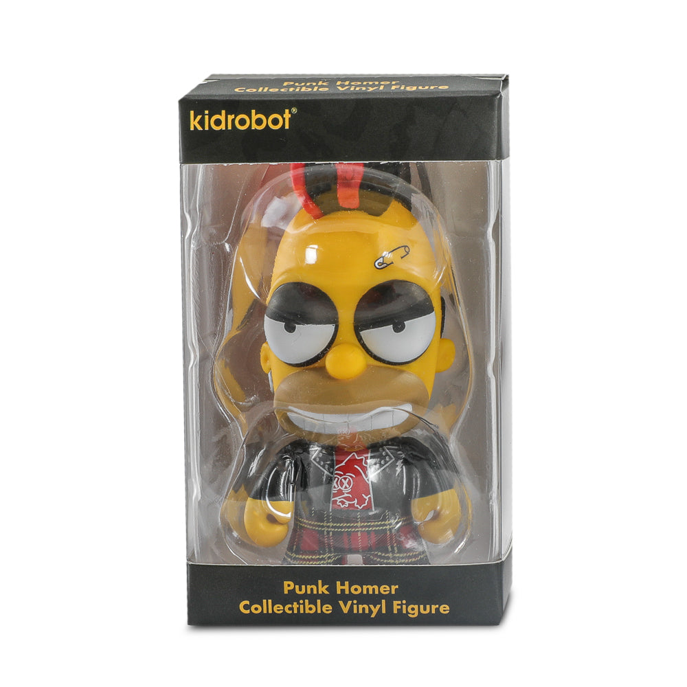 The Simpsons - Donut Riot Punk Homer 3" Vinyl Mini Figure - Crimson Glaze Edition - Kidrobot.com Exclusive (Limited Edition of 500)