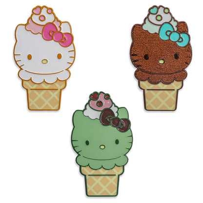 2025 CON EXCLUSIVE: Hello Kitty® Ice Cream Cone Pin - Bundle of 3 Pins (Limited Edition of 300)
