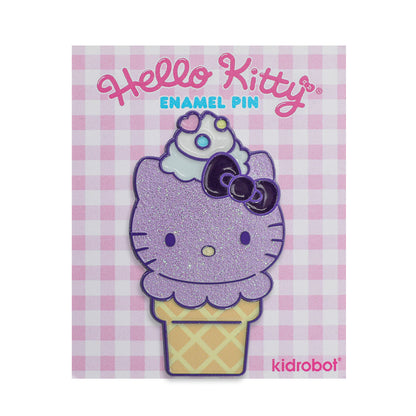 Hello Kitty® Ice Cream Cone Art Figure & Pin Bundle - Ube Edition - Kidrobot.com Exclusive (Limited Edition)