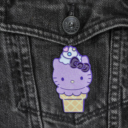 Hello Kitty® Ice Cream Cone Pin - Glitter Ube Edition - Kidrobot.com Exclusive (Limited Edition of 300)
