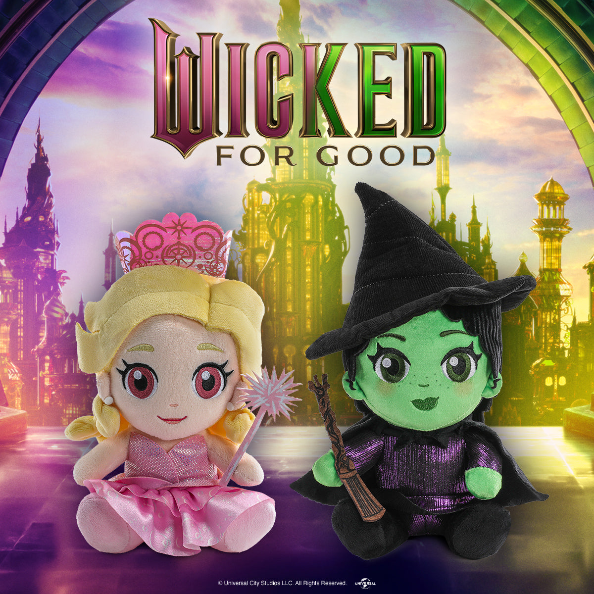 Wicked: For Good - Glinda and Elphaba Phunny Plush Bundle 2-Pack