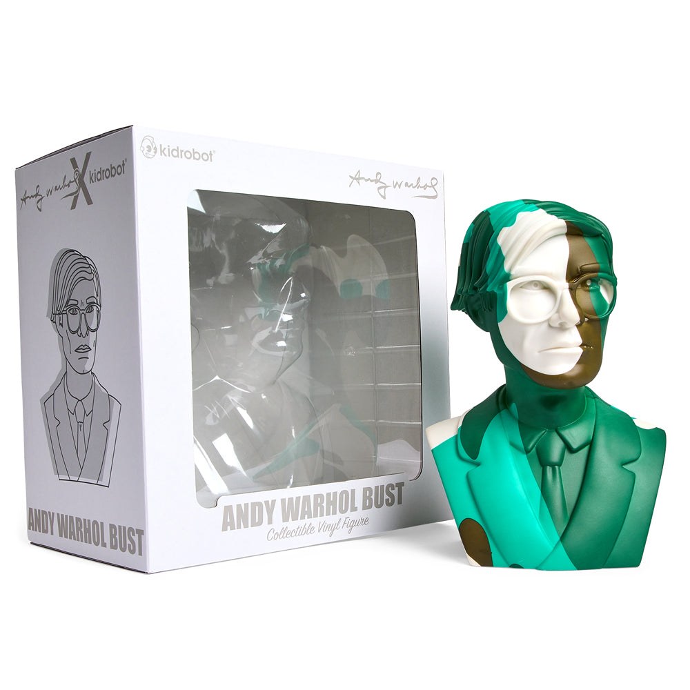 Andy Warhol 12" The Bust Vinyl Art Sculpture - Green Camouflauge Edition (Limited Edition of 200)
