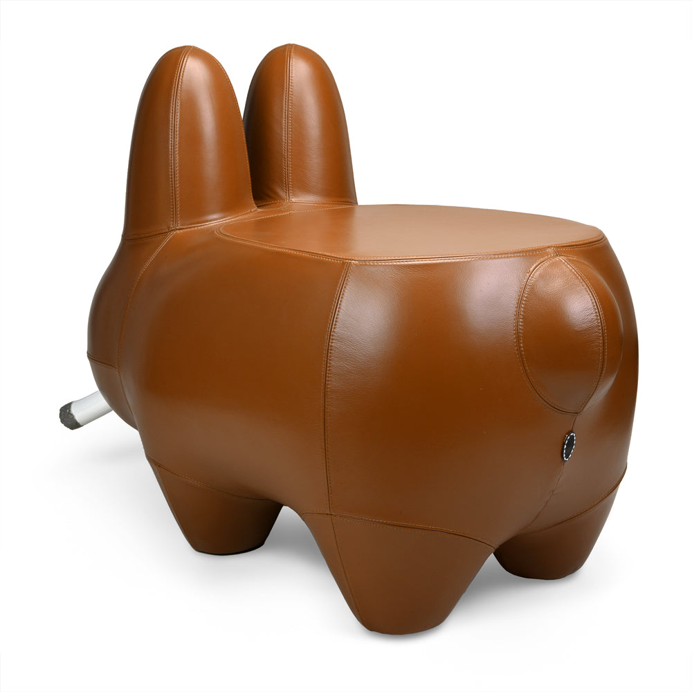 Kidrobot Art Giant Leather Smorkin' Labbit Stool - Brown Edition