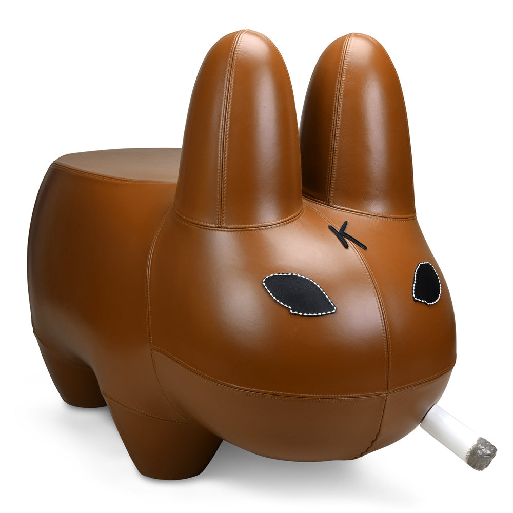 Kidrobot Art Giant Leather Smorkin' Labbit Stool - Brown Edition