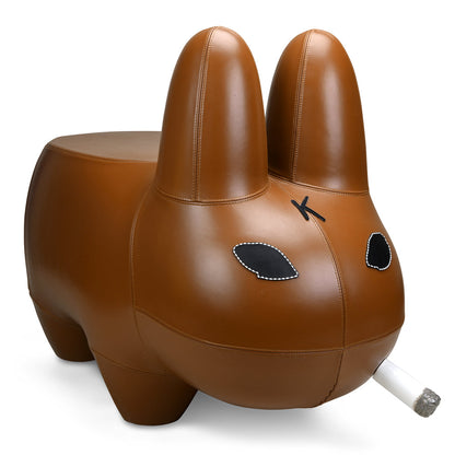 Kidrobot Art Giant Leather Smorkin' Labbit Stool - Brown Edition