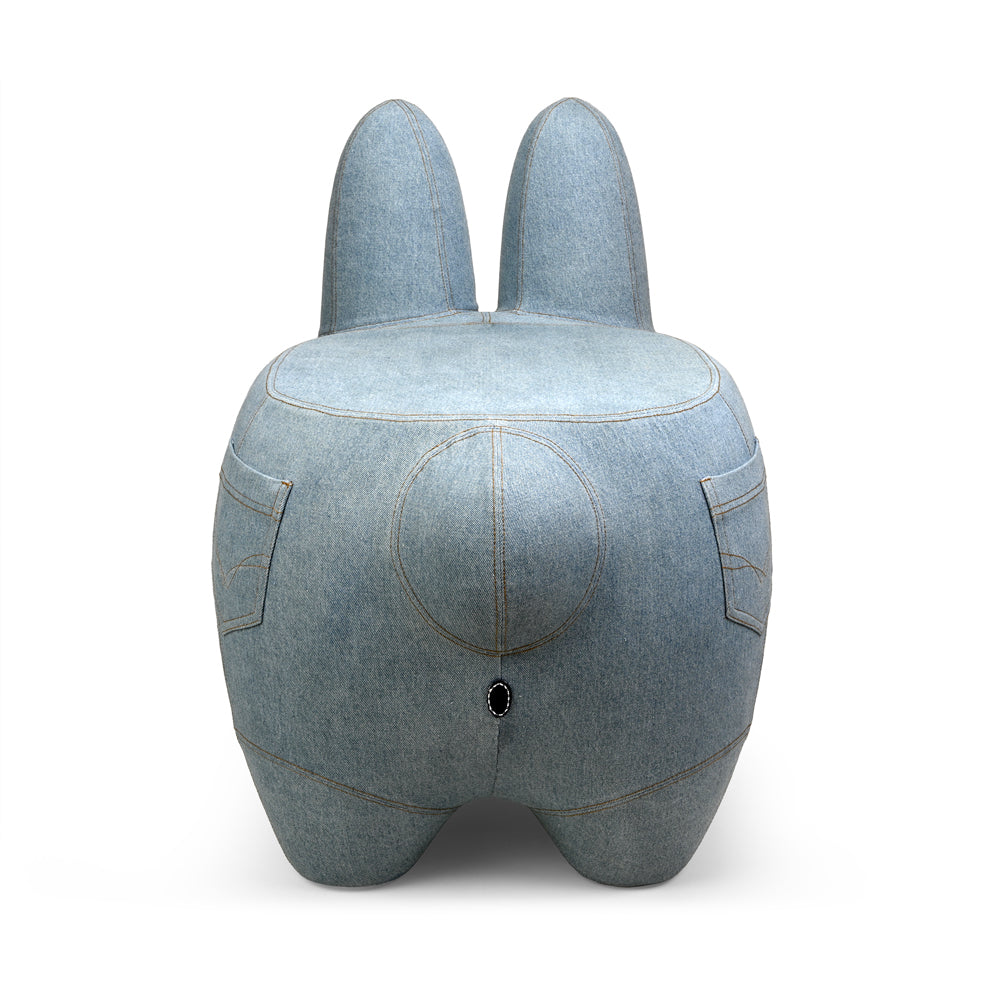 Kidrobot Art Giant Denim Happy Stache' Labbit Stool