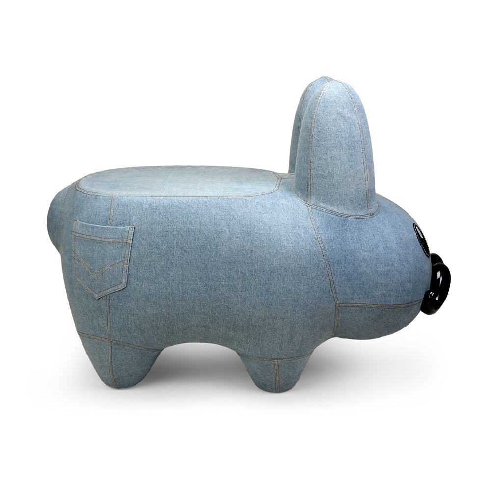 Kidrobot Art Giant Denim Happy Stache' Labbit Stool
