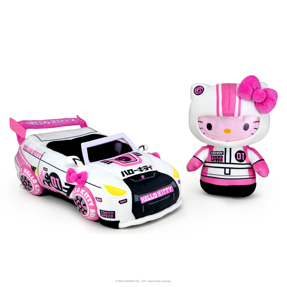 Hello Kitty® and Friends Tokyo Speed Racer 13" Plush 4-Pack Bundle - Badtz-maru®, Hello Kitty, Kuromi & My Melody®