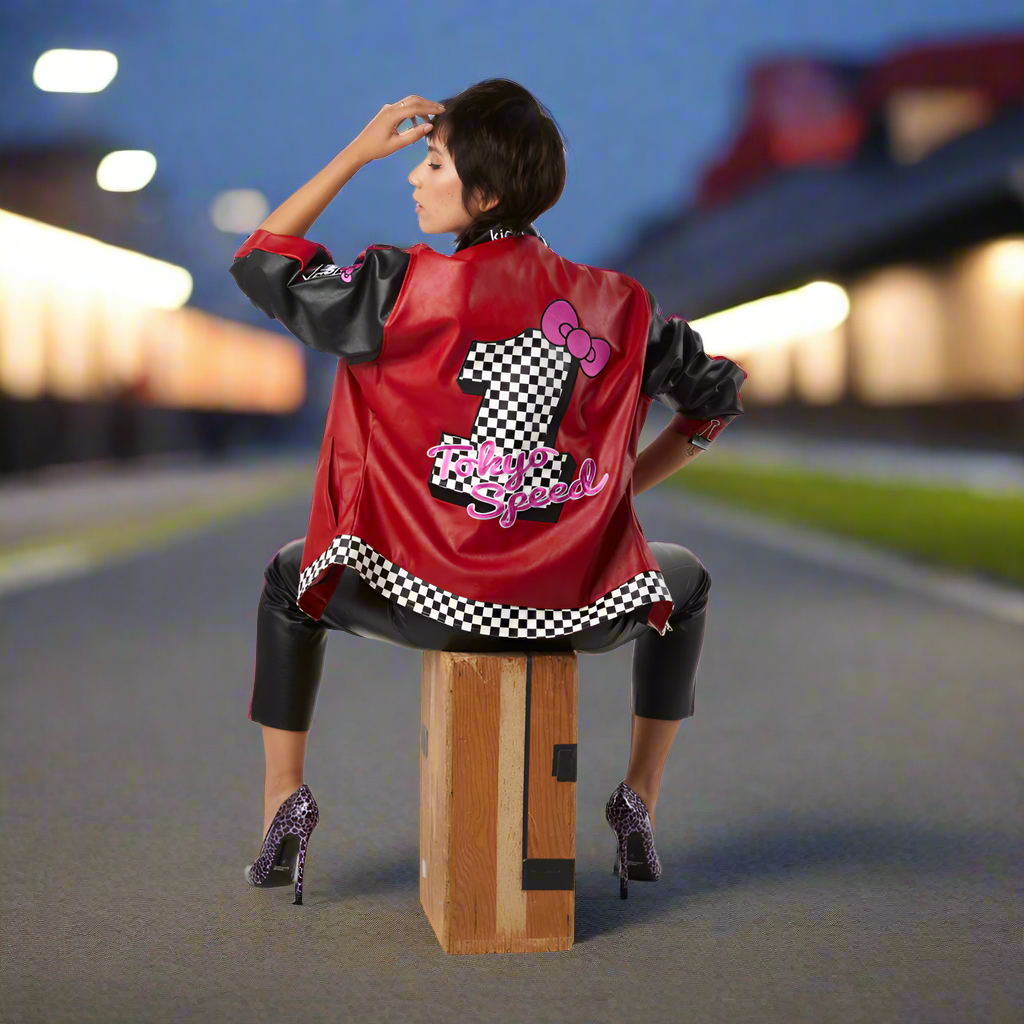 Hello Kitty® Tokyo Speed Red Moto Jacket by Kidrobot - Limited Edition