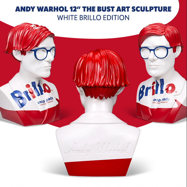 Andy Warhol The Bust 12" Art Sculpture - White Brillo Edition (Limited Edition of 300)