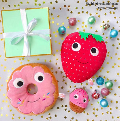 Yummy World Strawberry 10" Plush Pillow