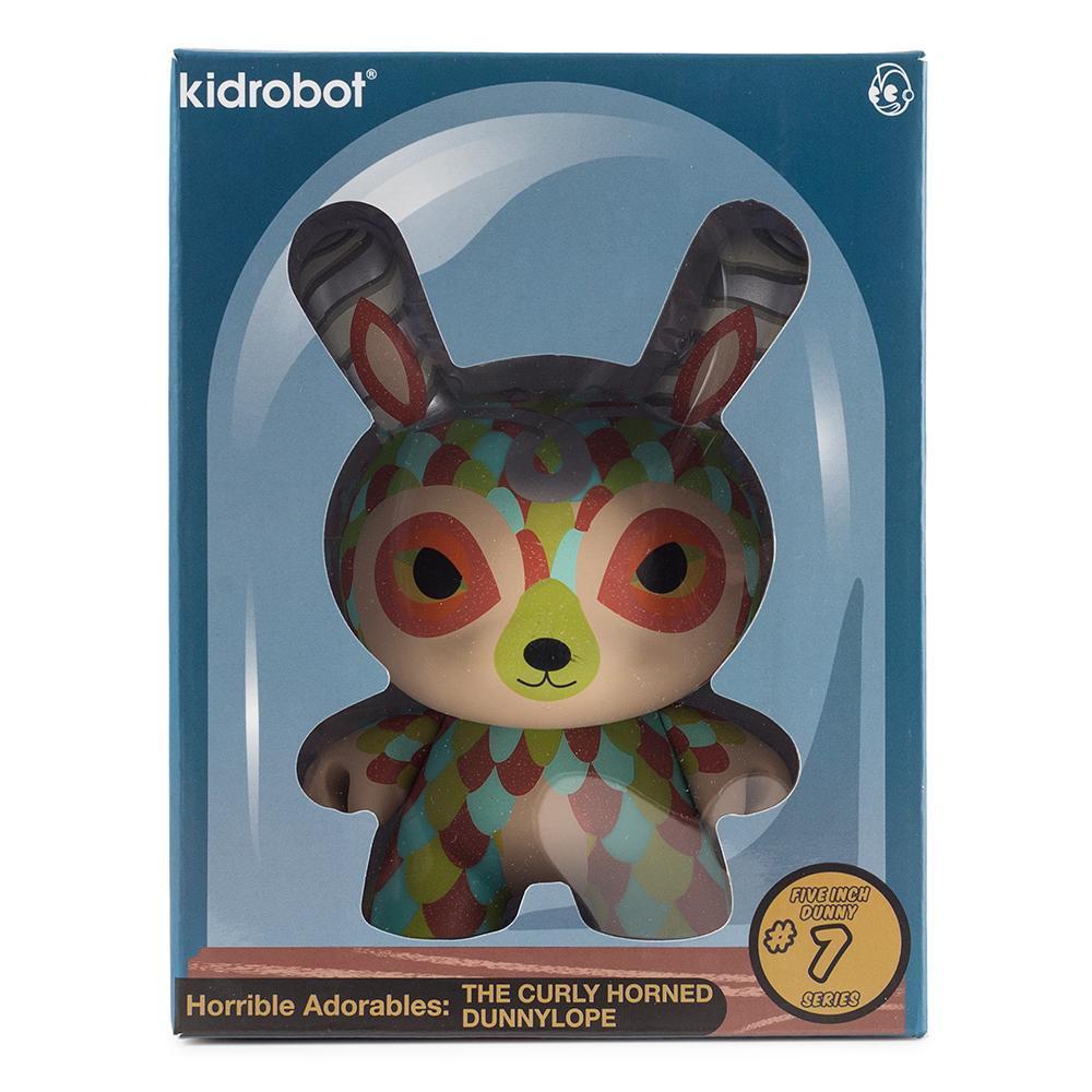 The Curly Horned Dunnylope 5" Dunny Art Figure by Horrible Adorables - Orange Edition