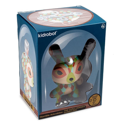 The Curly Horned Dunnylope 5" Dunny Art Figure by Horrible Adorables - Orange Edition
